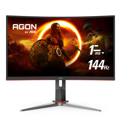 AOC 27" Curved VA QHD Gaming Monitor - 144Hz, 1ms, FreeSync Premium, HDR, VESA Mount