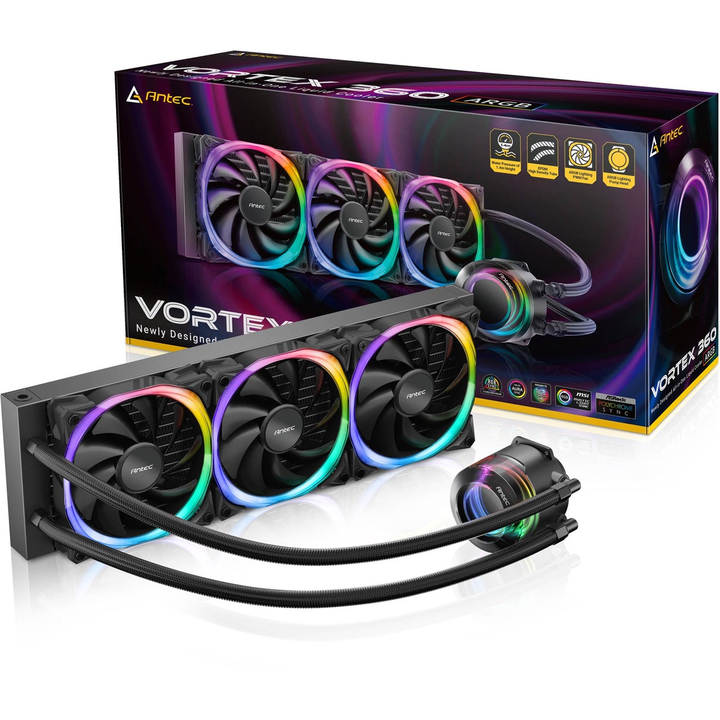 ANTEC VORTEX 360mm ARGB AIO Liquid CPU Cooler + ARGB Controller