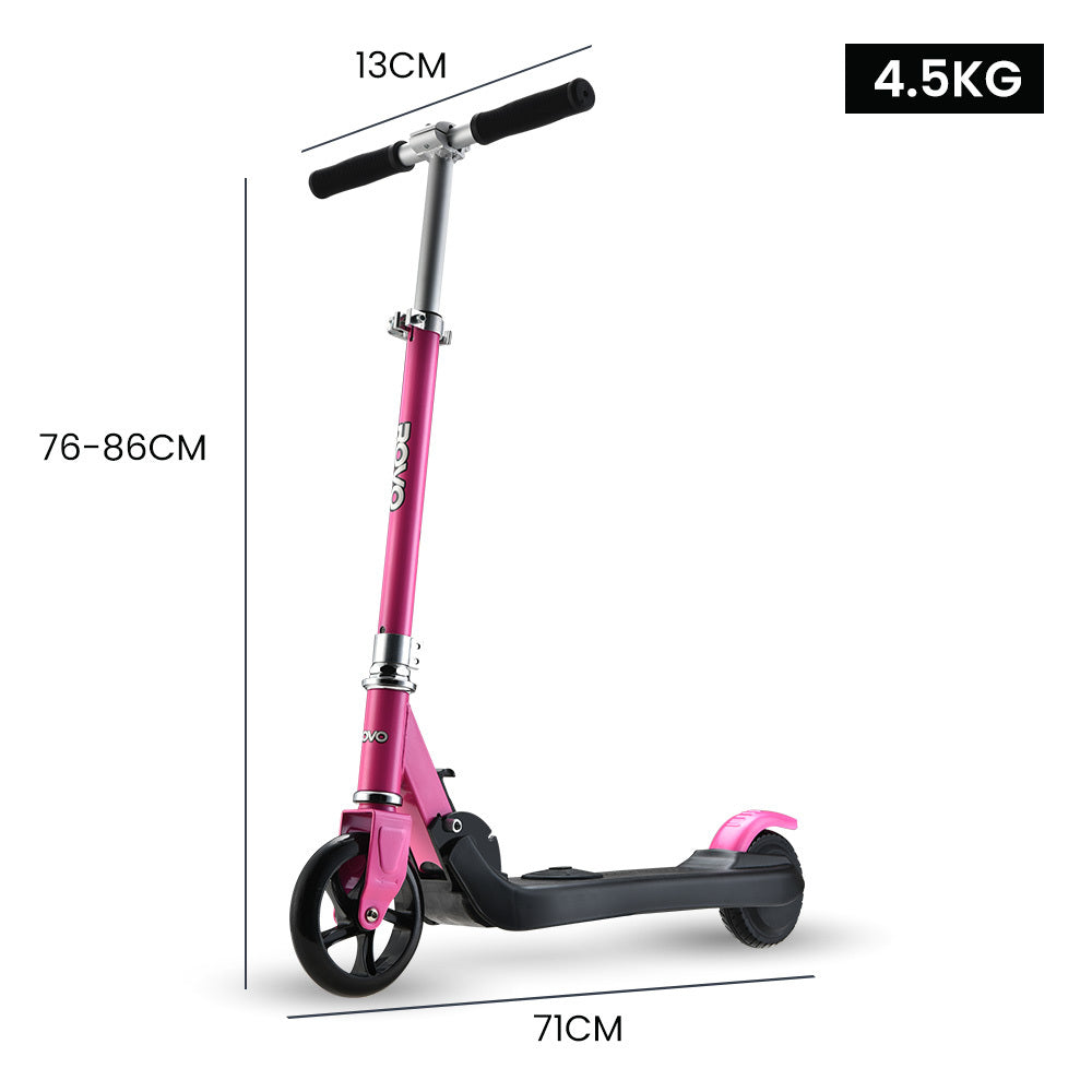 ROVO KIDS Electric Scooter Lithium Ride-On Foldable E-Scooter 125W Rechargeable, Pink