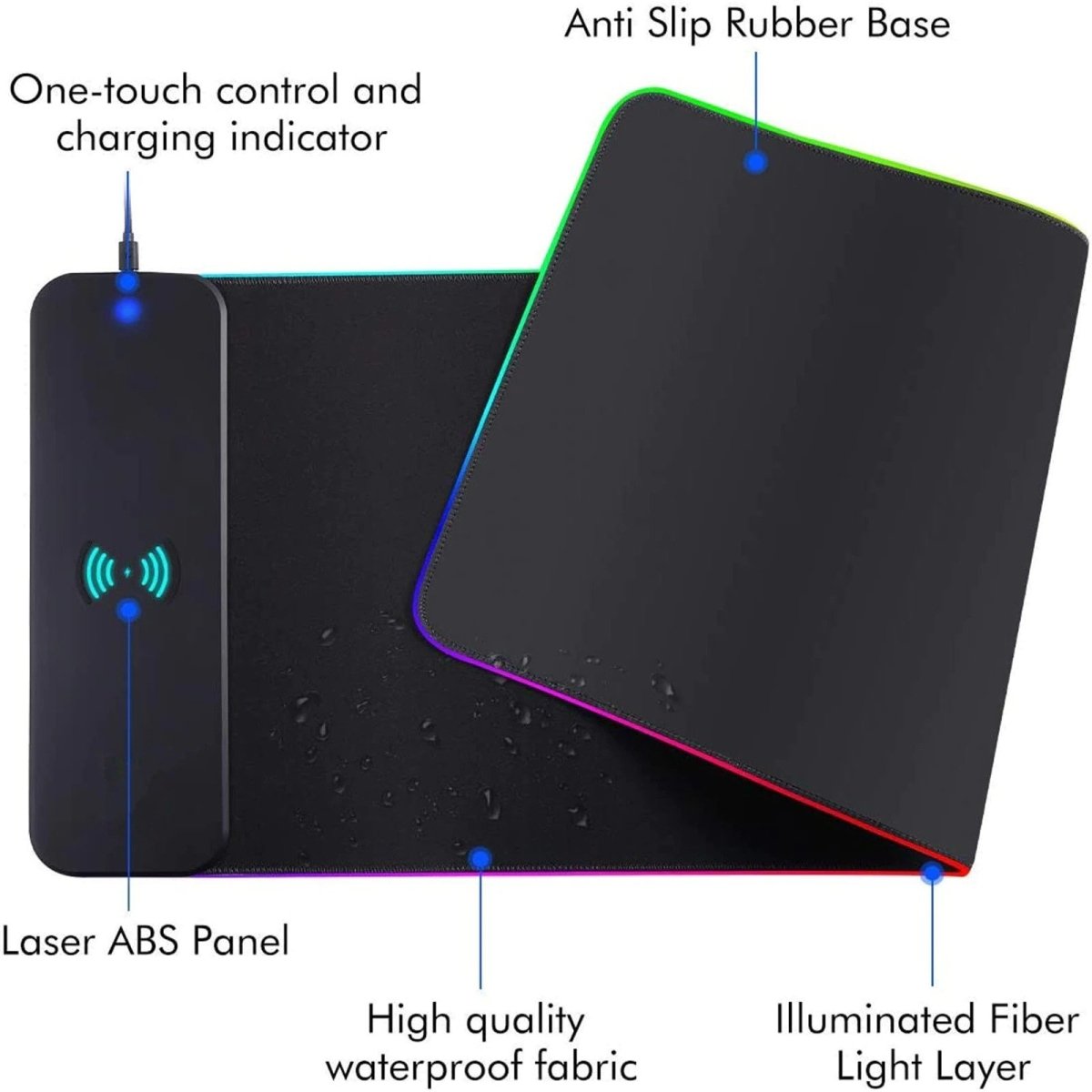 RGB Wireless 15W Oversized Charger Mouse Pad