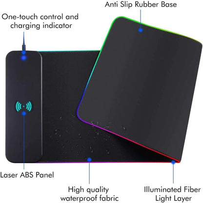 RGB Wireless 15W Oversized Charger Mouse Pad