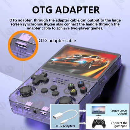 Retro Portable Gaming Console with 128GB, 64GB, 1-2 Memory Cards, 3D Games, HD Display, Dual Joysticks