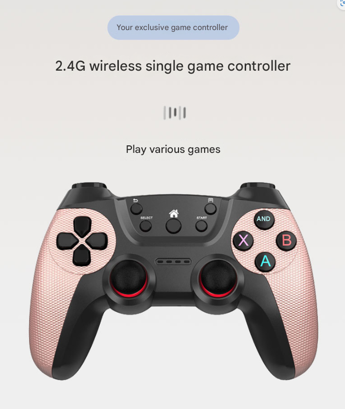 Black 2.4G Wireless Game Controller - Bluetooth Controller for Android Phones, PC, and Gaming Consoles