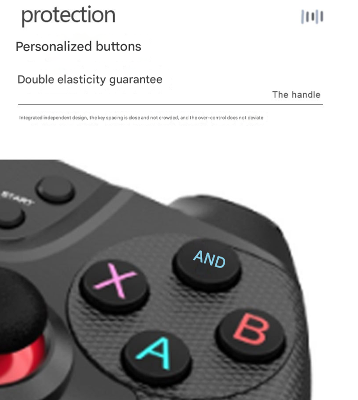 Black 2.4G Wireless Game Controller - Bluetooth Controller for Android Phones, PC, and Gaming Consoles