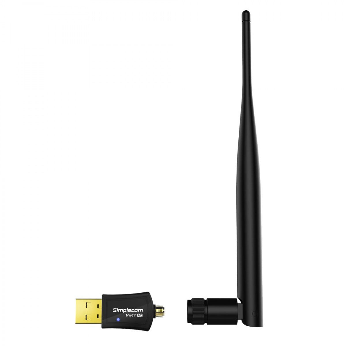 SIMPLECOM NW611 AC600 WiFi Dual Band USB Adapter with 5dBi High Gain Antenna